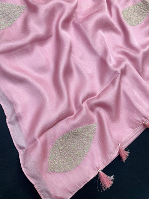 Paper silk saree with crisp finish and elegant sheen – perfect for festive and daily wear