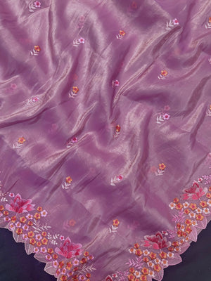 Paper silk saree with subtle sheen and crisp drape – ideal for festive and everyday wear