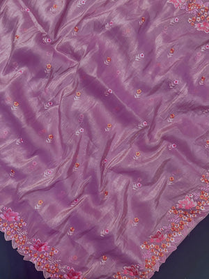 Paper silk saree with subtle sheen and crisp drape – ideal for festive and everyday wear