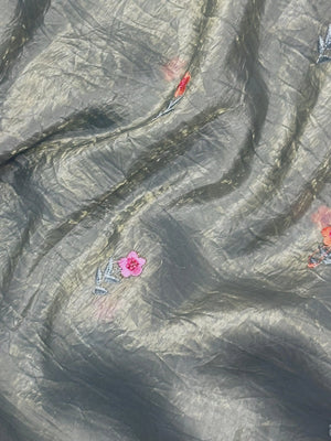 Paper silk saree with subtle sheen and crisp drape – ideal for festive and everyday wear