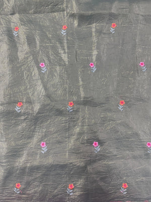 Paper silk saree with subtle sheen and crisp drape – ideal for festive and everyday wear