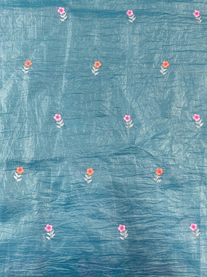 Paper silk saree with subtle sheen and crisp drape – ideal for festive and everyday wear