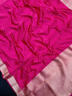 Woman wearing a Party Wear Semi Silk Saree with rich shine and elegant drape, ideal for festive events and evening parties.