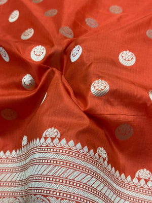 Classic Pure Katan Silk Saree for Weddings & Festive Wear-Plain Pure Katan Silk