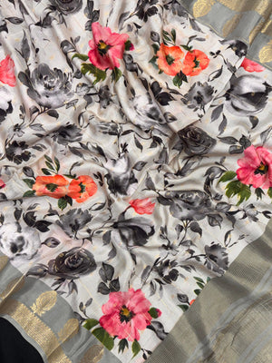 Charming Viscose Silk Saree with Modern Appeal (Print Vastra)