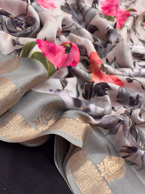 Charming Viscose Silk Saree with Modern Appeal (Print Vastra)
