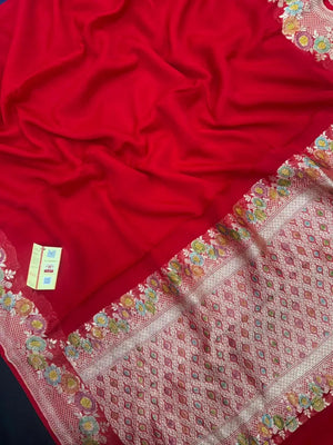 Royal Pure Khaddi Georgette Saree with Rich Traditional Weaving-Pure Actor Collection