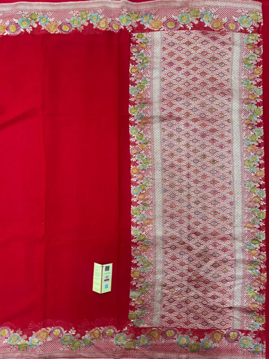 Royal Pure Khaddi Georgette Saree with Rich Traditional Weaving-Pure Actor Collection