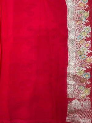 Royal Pure Khaddi Georgette Saree with Rich Traditional Weaving-Pure Actor Collection