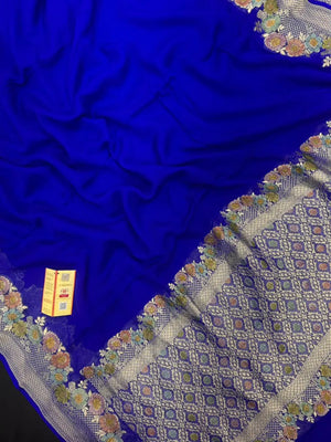 Royal Pure Khaddi Georgette Saree with Rich Traditional Weaving-Pure Actor Collection