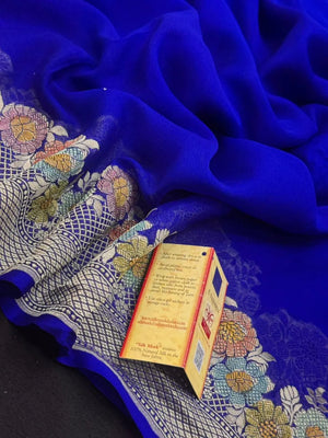 Royal Pure Khaddi Georgette Saree with Rich Traditional Weaving-Pure Actor Collection