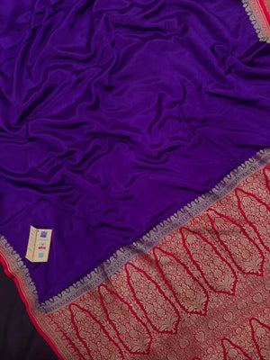 Elegant Pure Banarasi Crepe Silk Saree for Festive Grace