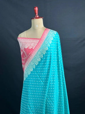 Noor-e-Banaras Pure Crêpe Silver Zari Weave