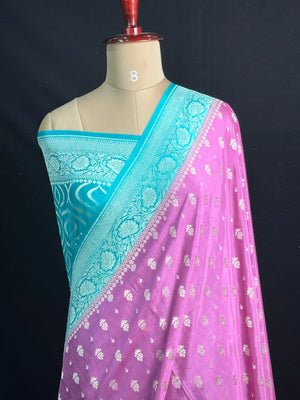 Noor-e-Banaras Pure Crêpe Silver Zari Weave