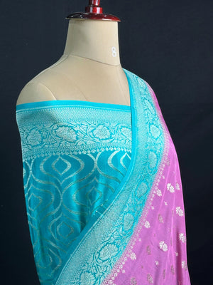 Noor-e-Banaras Pure Crêpe Silver Zari Weave