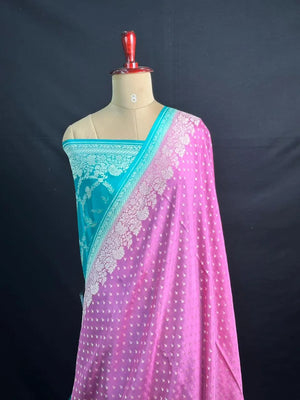 Noor-e-Banaras Pure Crêpe Silver Zari Weave