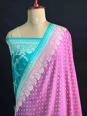 Noor-e-Banaras Pure Crêpe Silver Zari Weave