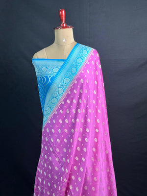 Noor-e-Banaras Pure Crêpe Silver Zari Weave
