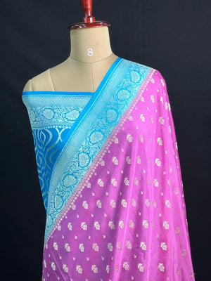 Noor-e-Banaras Pure Crêpe Silver Zari Weave