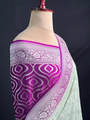 Noor-e-Banaras Pure Crêpe Silver Zari Weave