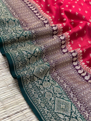 Designer 3D Pattern Pure Banarasi Crepe Silk Saree