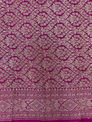 Designer 3D Pattern Pure Banarasi Crepe Silk Saree