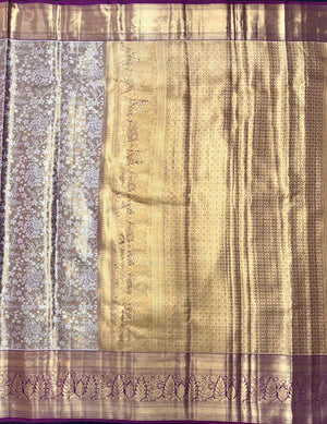 Handwoven Pure Kanchi Tussar Silk Saree with Rich Zari Elegance-Pure Chanda Silk