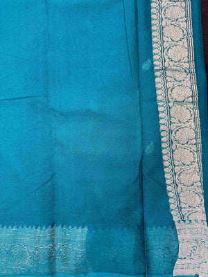Banarasi Pure Khaddi Chiffon Saree-Self