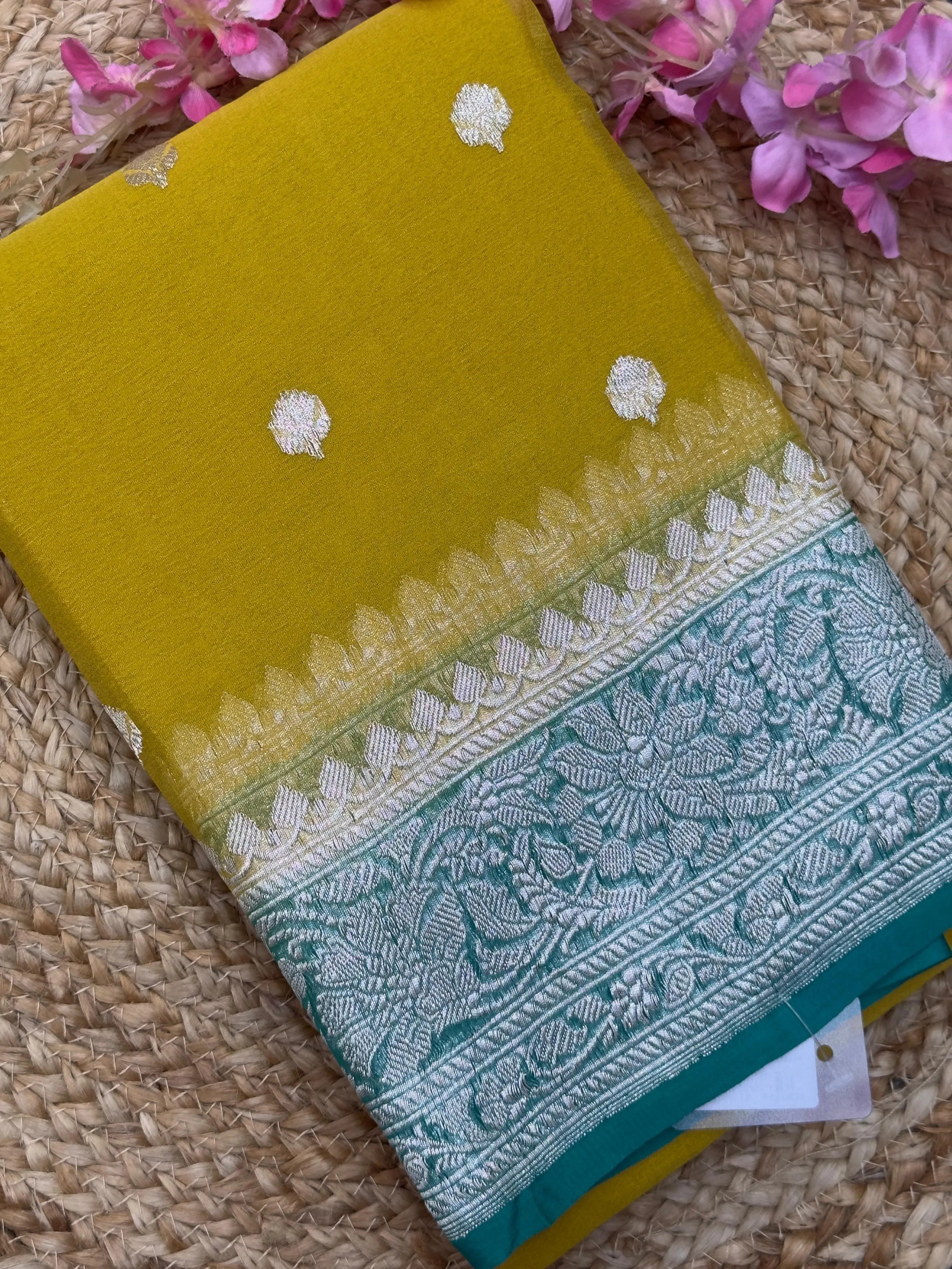 Banarasi Pure Khaddi Chiffon Saree – Perfect for Weddings & Festive Wear