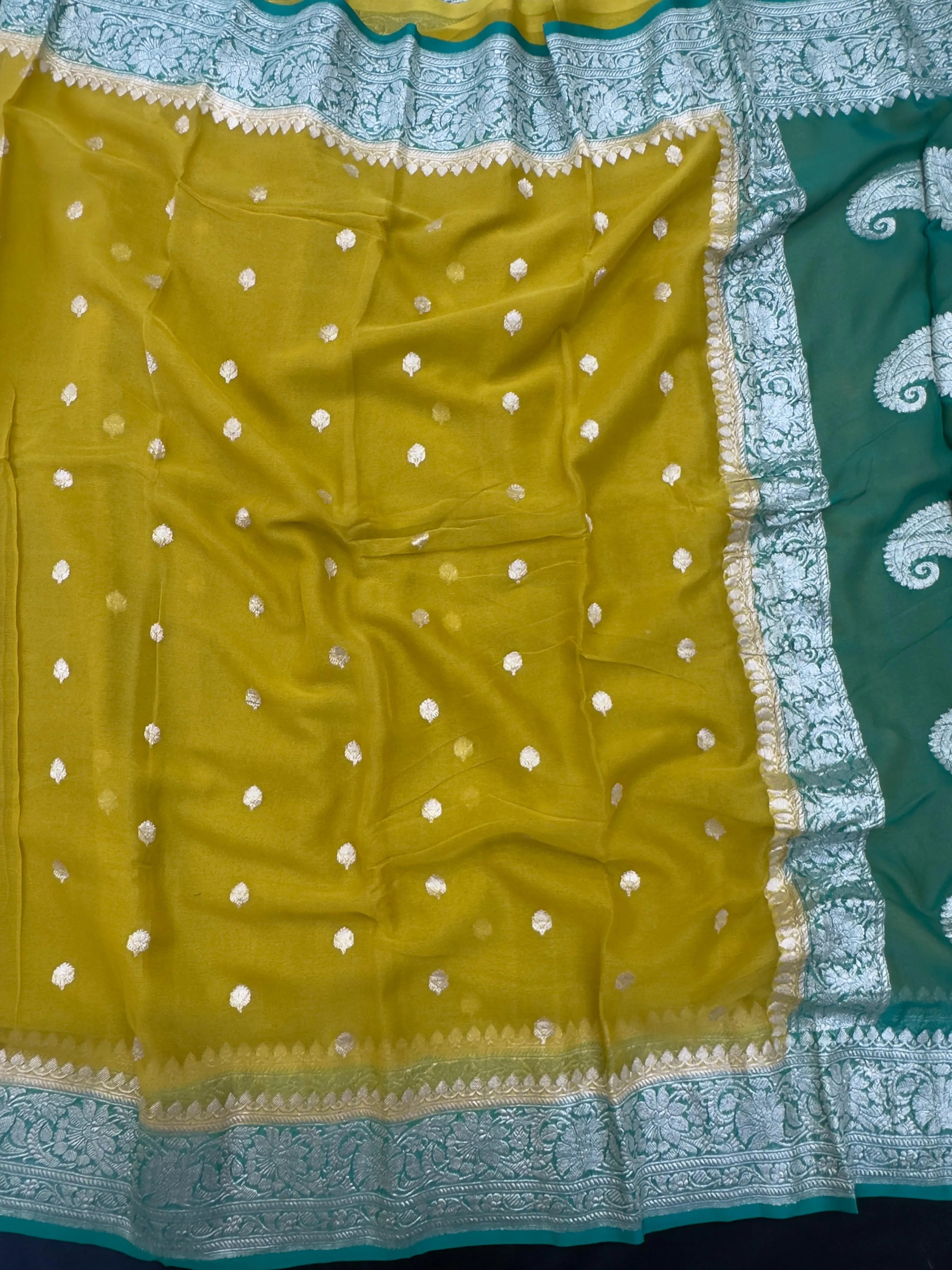 Banarasi Pure Khaddi Chiffon Saree – Perfect for Weddings & Festive Wear