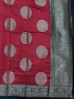 Pure Chinya silk saree with natural sheen and traditional handwoven design – ideal for festive and wedding wear