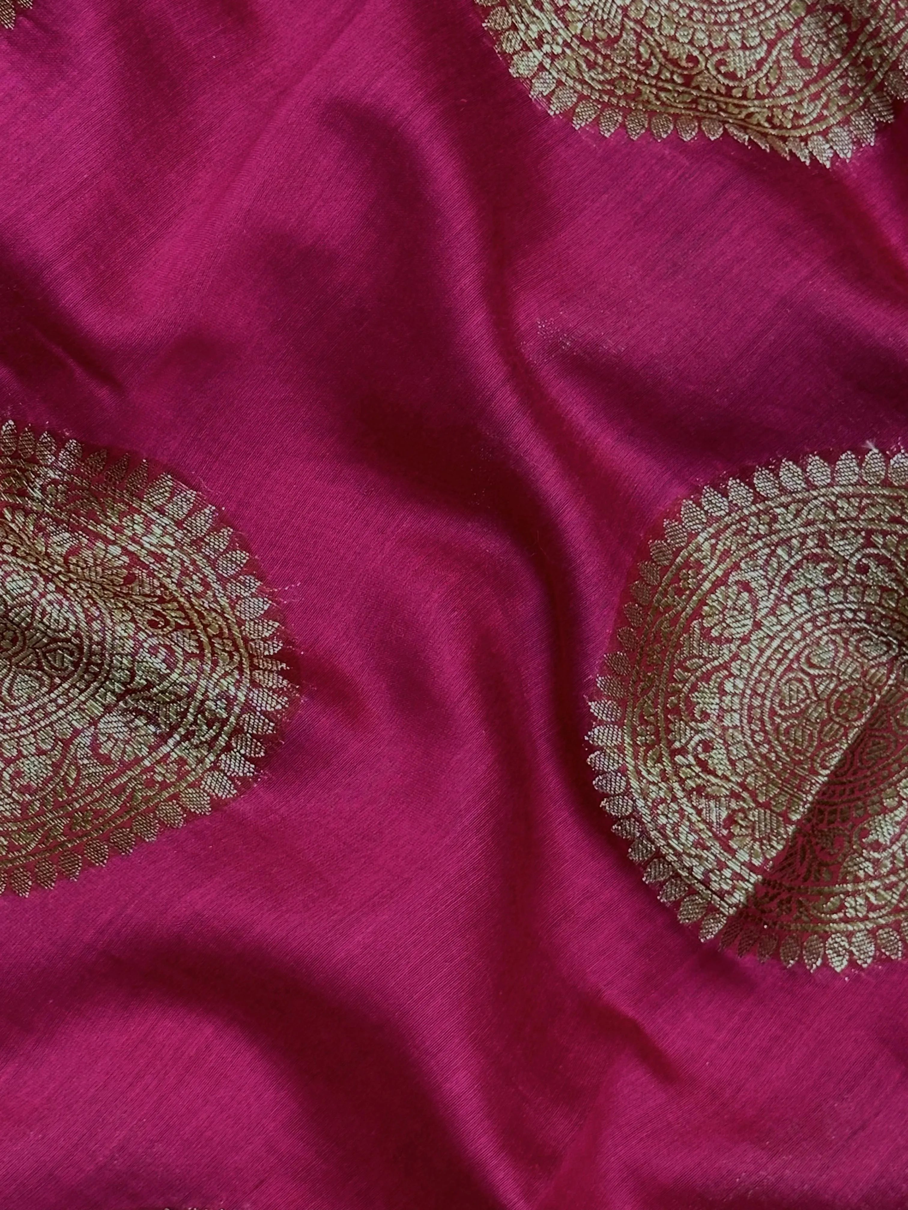 Pure Chinya silk saree with natural sheen and traditional handwoven design – ideal for festive and wedding wear