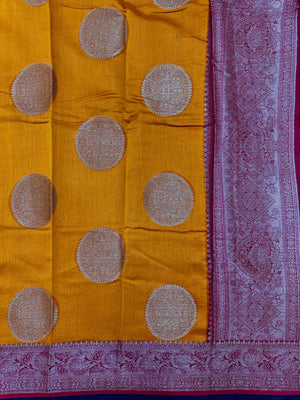 Pure Chinya silk saree with natural sheen and traditional handwoven design – ideal for festive and wedding wear