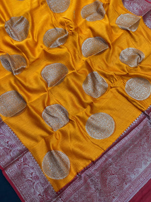 Pure Chinya silk saree with natural sheen and traditional handwoven design – ideal for festive and wedding wear