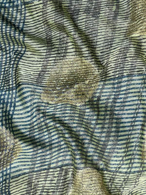 "Sleek Pure Chinya silk saree with intricate detailing, ideal for festive and wedding occasions, showcasing elegance and classic style."