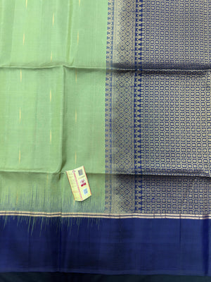 "Pure Kanjivaram Saree with intricate golden zari work, showcasing traditional wear and ethnic elegance. Perfect for weddings and festive occasions."