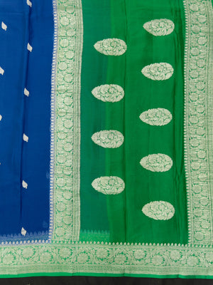 Pure Khaddi chiffon saree with soft texture and contrast border – perfect for festive and ethnic occasions