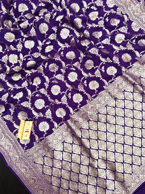 Charming Pure Georgette Silk Saree with Smooth Texture-Pure Khaddi Georgette