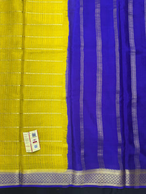 Pure Mysore silk saree with smooth texture and zari border – perfect for weddings and festive wear