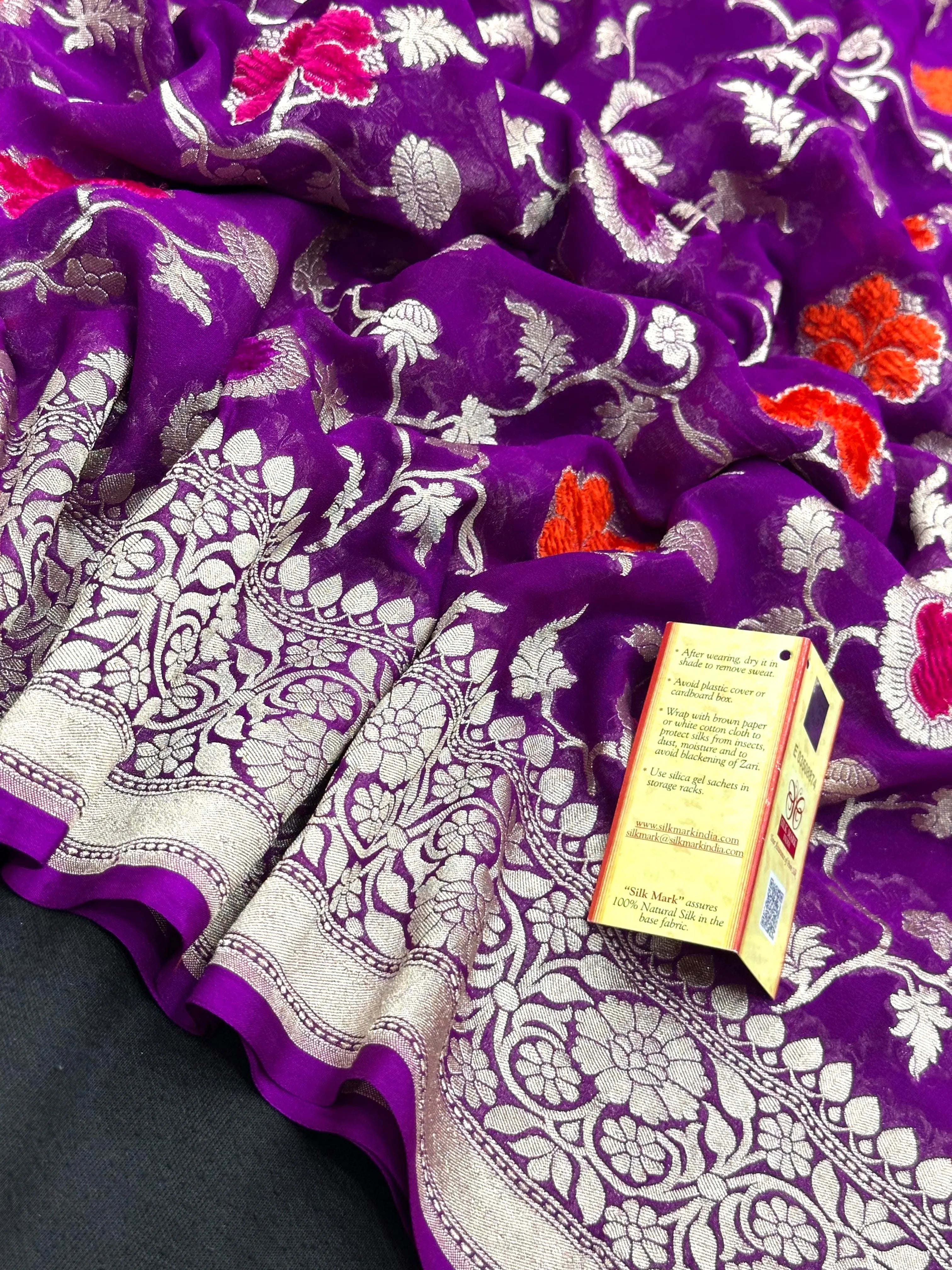 Charming Pure Georgette Silk Saree with Smooth Texture (Velvet)