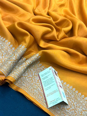Elegant Pure Banarasi Crepe Silk Saree for Festive Grace
