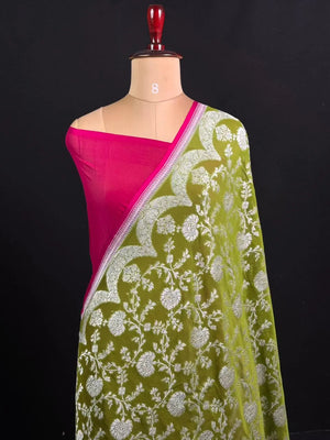 Elegant Pure Khaddi Georgette Pipping Saree with Subtle Shine
