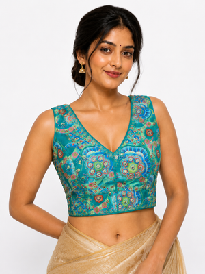 Royal Threadwork Georgette Ready-Made Blouse