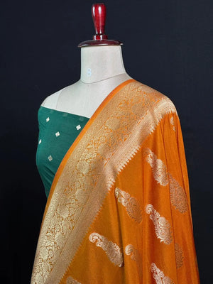 Sunehri Zari Banarasi Georgette Saree