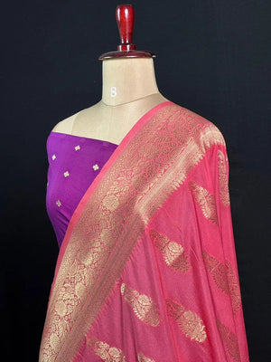 Sunehri Zari Banarasi Georgette Saree