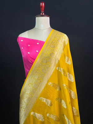 Sunehri Zari Banarasi Georgette Saree