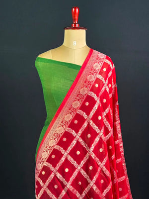 Regal Checks Semi Georgette Silk Saree