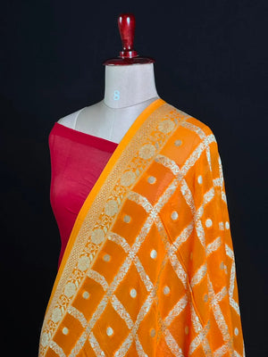 Regal Checks Semi Georgette Silk Saree