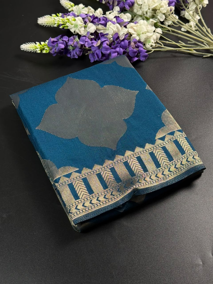 Soft Georgette Silk Saree with Zari Border