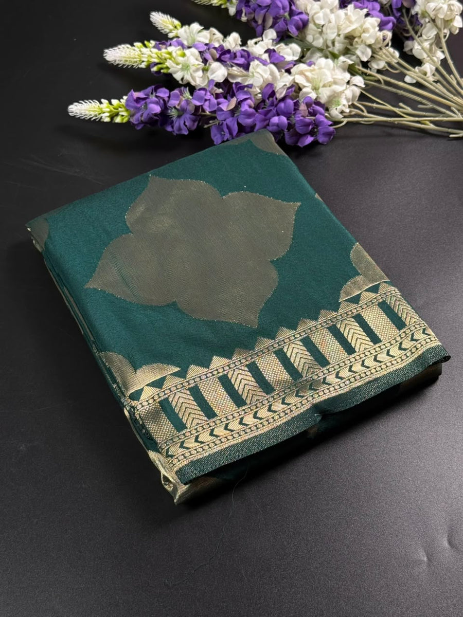 Soft Georgette Silk Saree with Zari Border